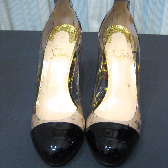 CHRISTIAN LOUBOUTIN Black Patent Round Toe 38 - Picture 2 of 8